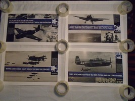 Set of 4 NOS Posters WWII Avengers Torpedo Bomber Military Air Shows Avi... - $12.16