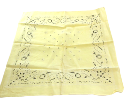 Paisley Bandanna Handkerchief Light Yellow Cotton Made in USA Fast Color... - $9.89