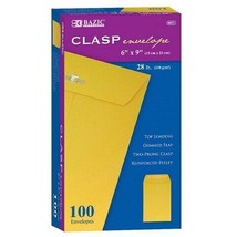 Bazic 5071  6&quot; X 9&quot; Clasp Envelope (100/Box) Case OF 10  - £113.40 GBP