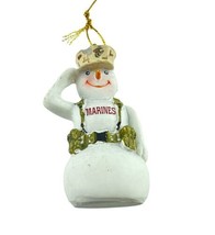 U.S. Marine Corp. Snowman Saluting Ornament 3.25&quot; Tall - £15.38 GBP