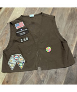 Vintage Early 2000 Brownie GIrl Scout Vest w/ Patches Badges Size LG USA... - $23.09 CAD