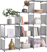 Ycoco 9 Cubes Bookshelf Office Storage Shelf Plastic Storage, Grey - £29.84 GBP