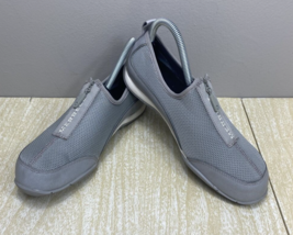 Merrell Barrado Loafers Shoes Womens Size 6.5 Gray Leather Zip Up - $23.38