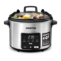 4.5 QT Programmable Slow Cooker, 5 Presets, Keep Warm, Stainless Steel - $52.92