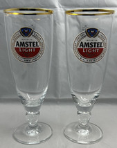 Amstel Light Stemmed Premium Lager Gold Rim Pilsner 33cl (Set Of 2) - £11.10 GBP