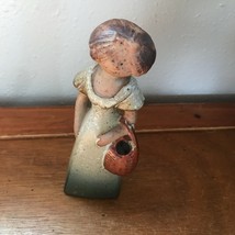 Vintage Made in Japan Marked Ceramic Woman Carrying Basket Pottery Figurine –  - £11.86 GBP