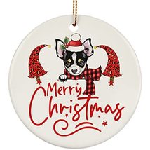 hdhshop24 Merry Christmas Puppy Chihuahua Dog Circle Ornament Gift Pine ... - £15.49 GBP