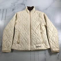 Marmot Jacket Womens Medium Ivory Quilted Embroidered Insulated Full Zip - $27.80