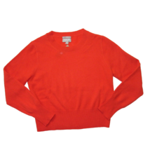 NWT J.Crew Cashmere Shrunken Crewneck Sweater in Poppy Orange Pullover M - £73.99 GBP