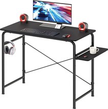 Shw Harrison 31-Inch Home Computer Desk With Shelves, Black - £51.95 GBP