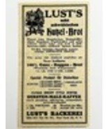 1945 WW2 German-USA Dessert Shop Advertisement Lust&#39;s Bakery Breads NYC ... - $24.99