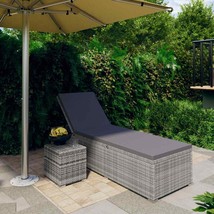 Outdoor Garden Patio Poly Rattan Sun Lounger Bed Set With Cushions &amp; Side Table - £170.27 GBP+