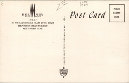 Bel Air Motel Hotels Henrici&#39;s Restaurant St. Louis MO Postcard PC465 - £7.16 GBP