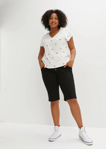 RAINBOW @ BON PRIX Black High Waisted Shorts Button Detail UK 20 Plus (b... - £23.31 GBP