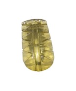 Vintage BAKELITE Apple Juice Carved Clip Rhinestone Yellow 1 7/8  Inch T... - $67.32