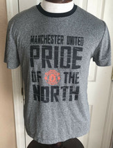 Manchester Pride Of The North United Gray &amp; Black Short Sleeve T Shirt Men’s M - £15.81 GBP