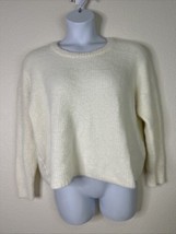 Torrid Womens Plus Size 2 (2X) Ivory Fuzzy Crop Crew Neck Sweater - £15.65 GBP