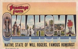 Greetings From Oklahoma Large Letter 1944 Madill La Mesa New Mexico Postcard D41 - £2.38 GBP