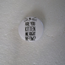 Are You Kitten Me Right Meow? Funny Feline Round Pinback Button - $3.91