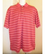 Men's Size L Large Champion Tour RED Striped Golf Short Sleeve Polo Shirt - EUC! - $7.87