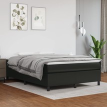 Box Spring Bed Frame Black 135x190 cm Double Faux Leather - £68.44 GBP