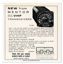 Print Ad Mentor Radio Company VHF Transceiver 1965 1/4-Page Advertisement - $9.70