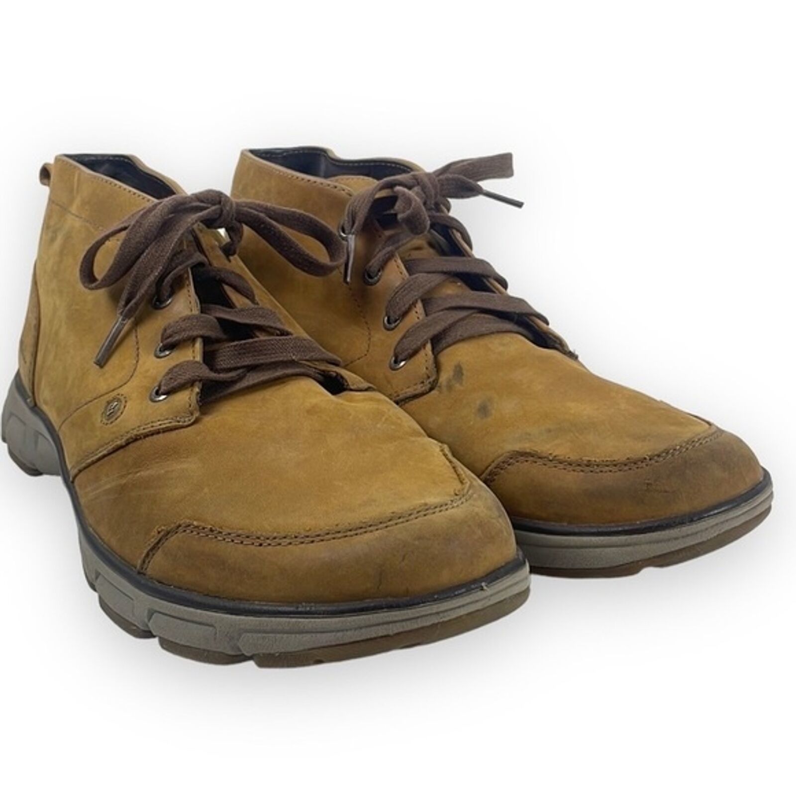 Eddie Bauer Brown Suede Lace Up Half Boots Vibram Soles Sz 12 Men's Chukka Boots - $43.76