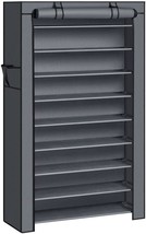 Songmics 10-Tier Shoe Rack, Shoe Storage Cabinet With Dustproof, Gray Urxj36G - £33.78 GBP