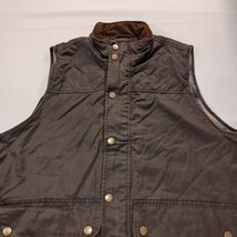 Mountain & Isles Men's 2XL Brown Waxed Canvas Vest Flannel Lined Full Zip Pocket image 15