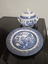 Churchill Blue Willow Dinner Plate 10 3/8&quot; Vintage England A1257 And Ser... - $45.53