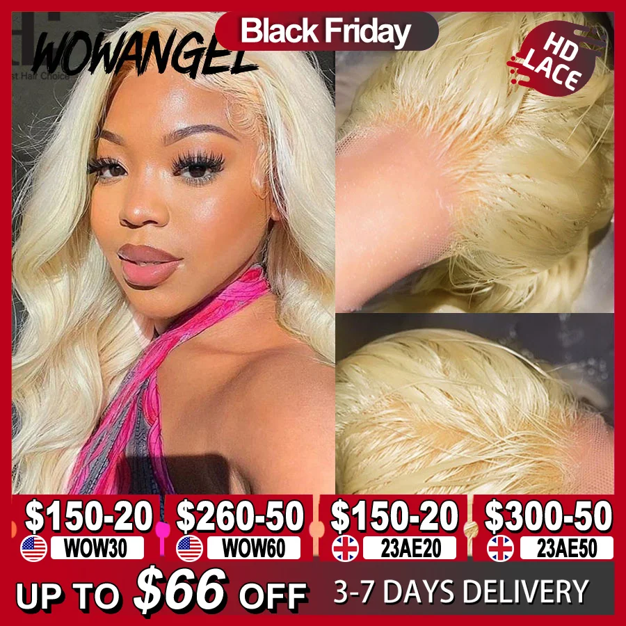 Wow angel real hd lace frontal wig 250 13x4 hd lace front human hair wig 613 thumb200