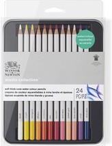 Winsor &amp; Newton Studio Collection Soft thick-core water colour pencils set of 24 - £39.53 GBP