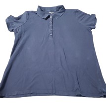 Laura Scott Womens Dark Blue Pullover Short Sleeve 5 Button Up Collared Polo XL - £14.19 GBP