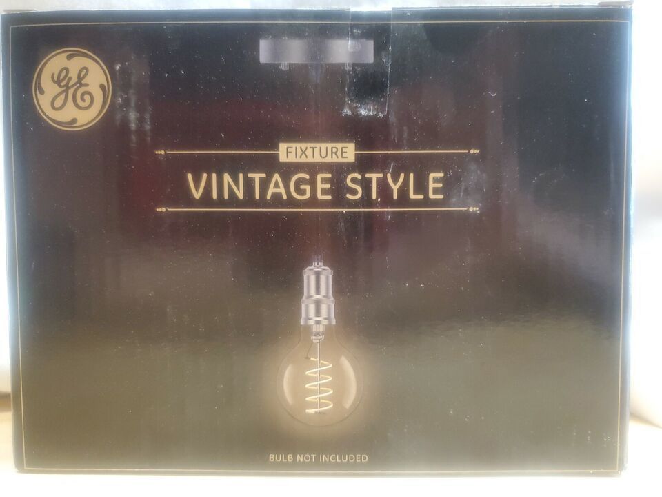 Vintage Pendant Light Soft Gold Gunmetal LED Black Cord for Medium Base - £19.61 GBP