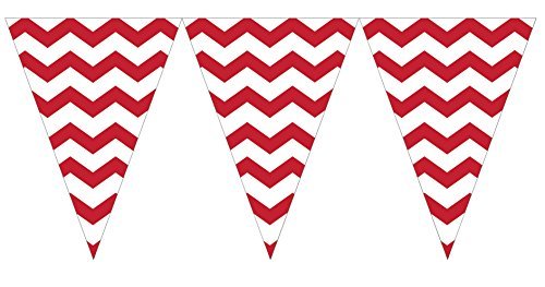Creative Converting Classic Red Chevron Flag Banner, Each, 9&#39; - $5.82