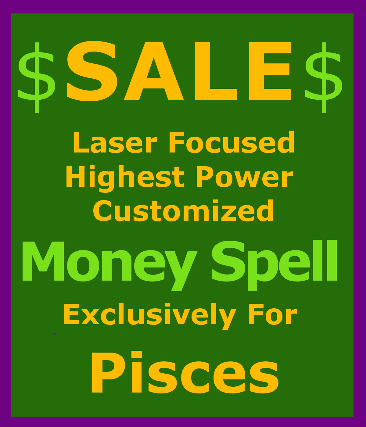 Billionaire Customized High Magick for Pisces & Money Love Protection Spell - $129.50
