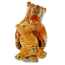 Momma Bear and Cub Salt and Pepper Shakers Kitchen Lodge 2-Piece Brown Ceramic - £10.91 GBP