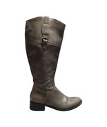 CHARLES DAVID Knee High Riding Boots Womens 7.5 Gray Leather Cuban Heel ... - $1,109.99 MXN