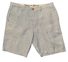 Tommy Bahama Mens 34 Provence Stripe Linen Shorts 9.5” Inseam Blue White... - $19.40