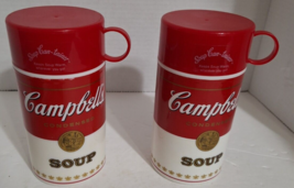 1998 Campbell&#39;s Soup Can-Tainer Insulated Thermos 11.5 Oz Set Of 2 - $16.49