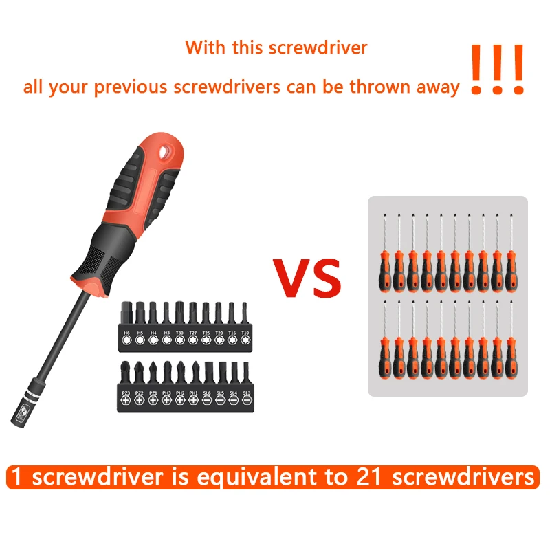 House Home New 21 In 1 Screwdriver Set Multifunction Magnetic Screw Driver Bits  - £19.65 GBP