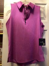 NWT Ladies BELYN KEY Magenta Purple Keystone Sleeveless Golf Shirt XS S & XL image 2