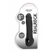 Realrock Penis Sleeve 8&quot; Black - £16.49 GBP