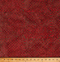 Cotton Batik Red Green Winter Wonder Patrick Lose Fabric Print by Yard D186.01 - £10.35 GBP