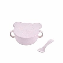 Cartoon Bear Binaural Food Bowl Unbreakable Kid Children Baby Bowl Spoon Anti Ho - £8.69 GBP