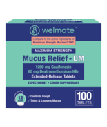 WELMATE Maximum Strength Mucus Relief DM - 1200mg Guaifenesin &amp; 60mg DXM... - $59.95