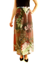 ONE TEASPOON Womens Skirt Kjol Arizona Silk Maxi Multicolor Size 10 - £67.44 GBP