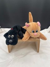 Pair of Tonka Pound Purries Pound Puppies Orange Tabby Cat Black Puppy D... - $9.75