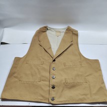 Vtg Willie Nelson Wah Maker Xl Cotton Canvas Vest 4 Pockets Cowboy Western Usa - £54.40 GBP