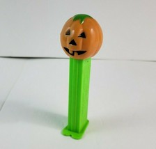 Vintage 1980 JACK O LANTERN Halloween Pumpkin Pez Dispenser Green Orange - $14.84